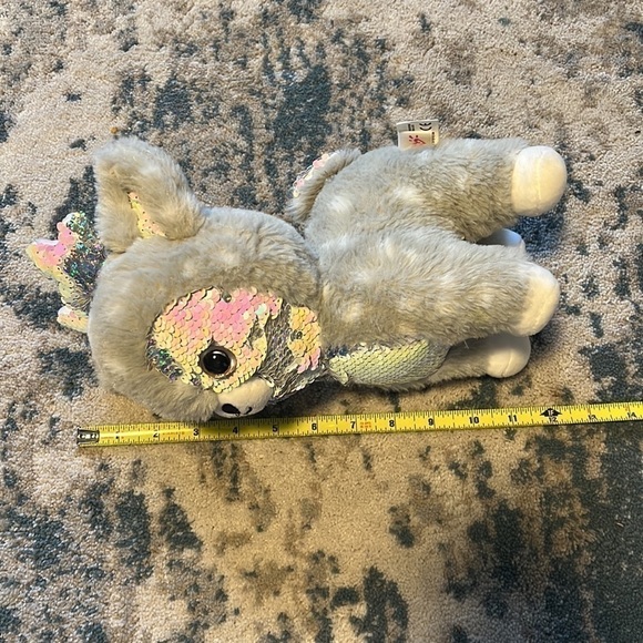 Justice Deer Gray Soft Plush Sequin Stuffed Animal Toy 11" - Picture 6 of 7